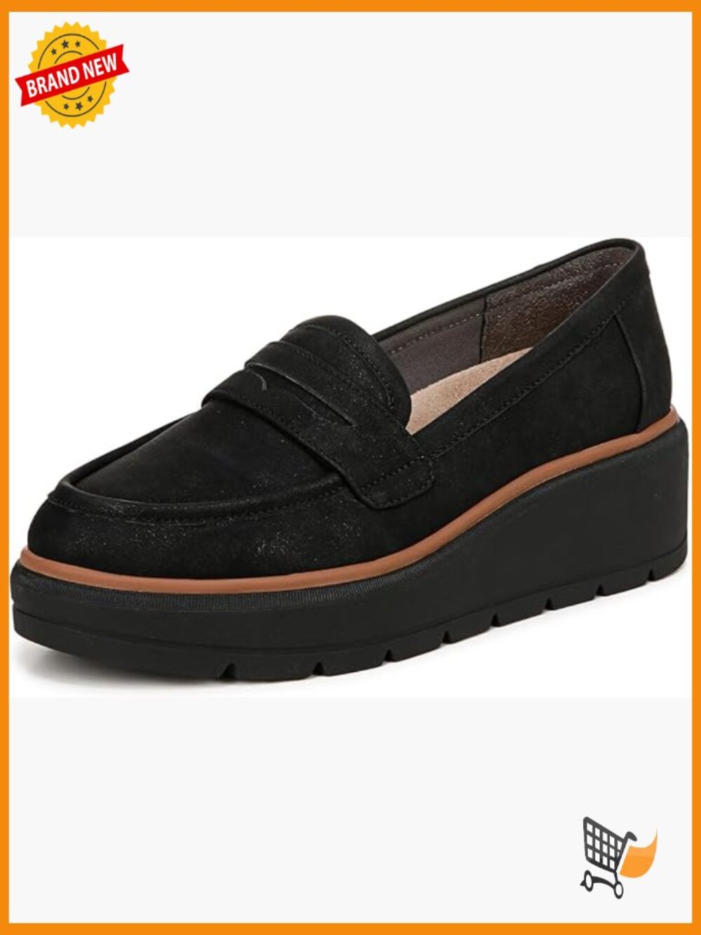 Platform Wedge Loafers Slip-On Comfort Arch Support Faux Leather